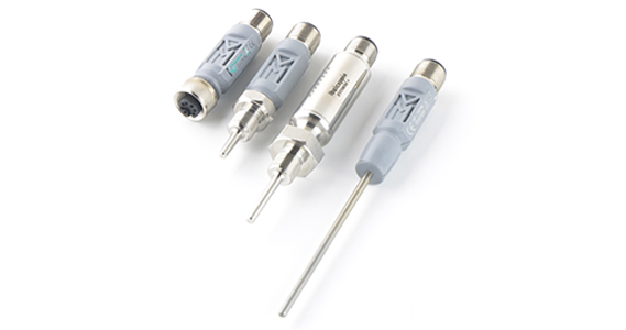 Four different versions of Italcoppie's evo temperature transmitters on a white background