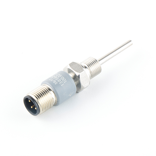 Threaded NTC probe with overmoulded M12 connector and G1/8” process connection as boiler probe